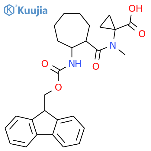 1-N-methyl2-({(9H-fluoren-9-yl)methoxycarbonyl}amino)cycloheptaneamidocyclopropane-1-carboxylic acid structure
