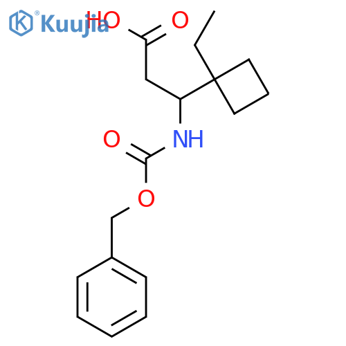 3-{(benzyloxy)carbonylamino}-3-(1-ethylcyclobutyl)propanoic acid structure