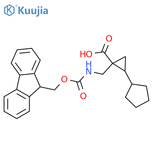 2-cyclopentyl-1-({(9H-fluoren-9-ylmethoxy)carbonylamino}methyl)cyclopropane-1-carboxylic acid structure