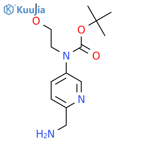 tert-butyl N-6-(aminomethyl)pyridin-3-yl-N-(2-methoxyethyl)carbamate structure
