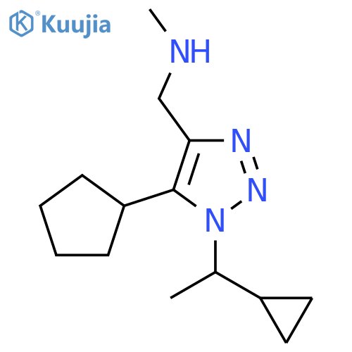 {5-cyclopentyl-1-(1-cyclopropylethyl)-1H-1,2,3-triazol-4-ylmethyl}(methyl)amine structure