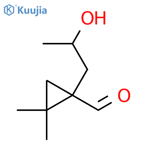1-(2-hydroxypropyl)-2,2-dimethylcyclopropane-1-carbaldehyde structure