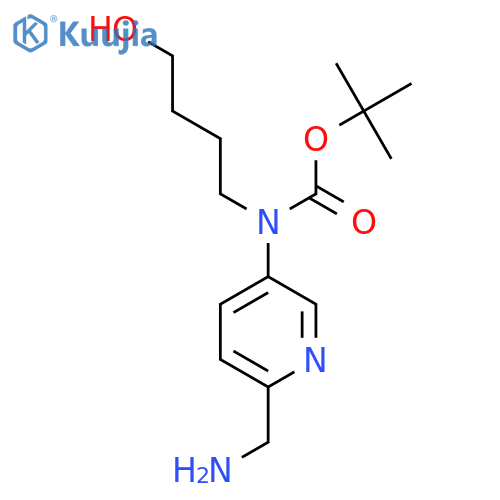 tert-butyl N-6-(aminomethyl)pyridin-3-yl-N-(4-hydroxybutyl)carbamate structure