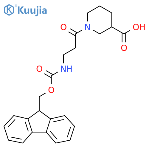 1-3-({(9H-fluoren-9-yl)methoxycarbonyl}amino)propanoylpiperidine-3-carboxylic acid structure