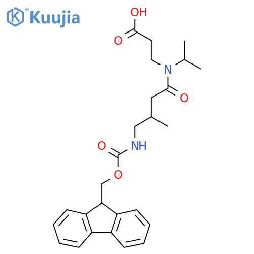 3-4-({(9H-fluoren-9-yl)methoxycarbonyl}amino)-3-methyl-N-(propan-2-yl)butanamidopropanoic acid structure