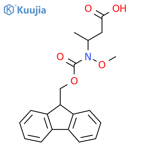 3-{(9H-fluoren-9-ylmethoxy)carbonyl(methoxy)amino}butanoic acid structure