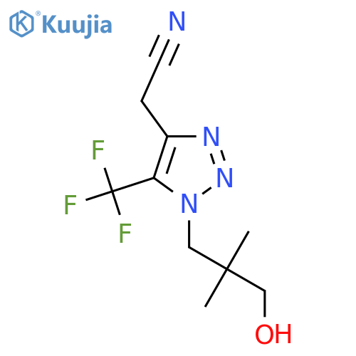 2-1-(3-hydroxy-2,2-dimethylpropyl)-5-(trifluoromethyl)-1H-1,2,3-triazol-4-ylacetonitrile structure