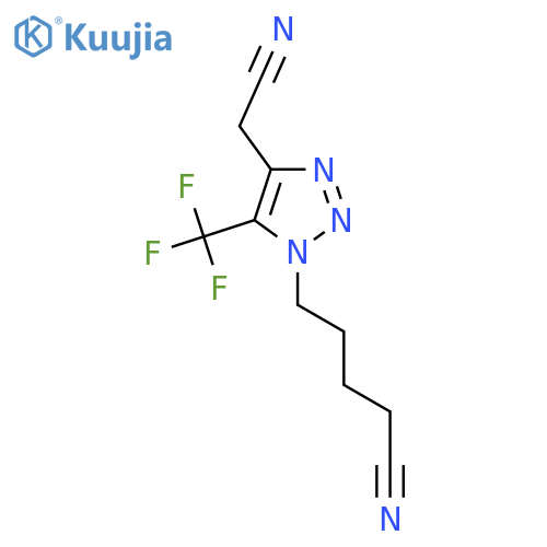 5-4-(cyanomethyl)-5-(trifluoromethyl)-1H-1,2,3-triazol-1-ylpentanenitrile structure