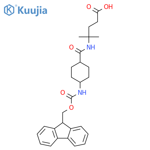4-{4-({(9H-fluoren-9-yl)methoxycarbonyl}amino)cyclohexylformamido}-4-methylpentanoic acid structure
