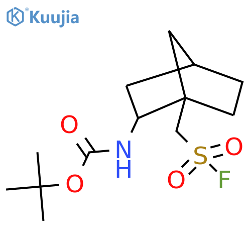 tert-butyl N-{1-(fluorosulfonyl)methylbicyclo2.2.1heptan-2-yl}carbamate structure