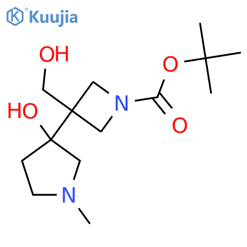 tert-butyl 3-(3-hydroxy-1-methylpyrrolidin-3-yl)-3-(hydroxymethyl)azetidine-1-carboxylate structure