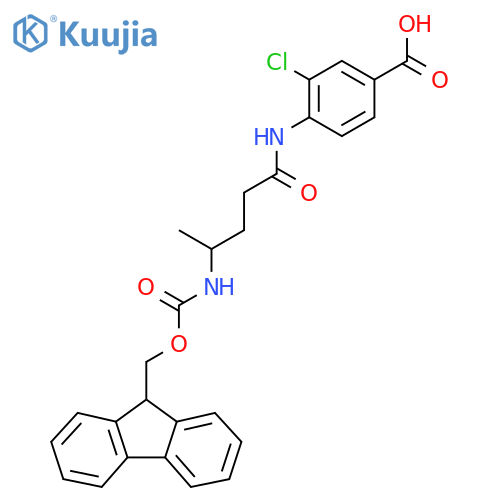 3-chloro-4-4-({(9H-fluoren-9-yl)methoxycarbonyl}amino)pentanamidobenzoic acid structure