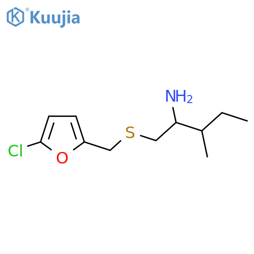 1-{(5-chlorofuran-2-yl)methylsulfanyl}-3-methylpentan-2-amine structure