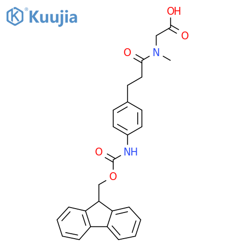 2-{3-4-({(9H-fluoren-9-yl)methoxycarbonyl}amino)phenyl-N-methylpropanamido}acetic acid structure