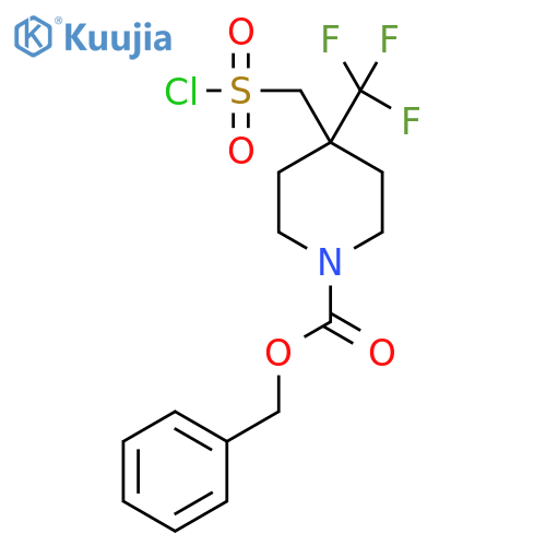 benzyl 4-(chlorosulfonyl)methyl-4-(trifluoromethyl)piperidine-1-carboxylate structure