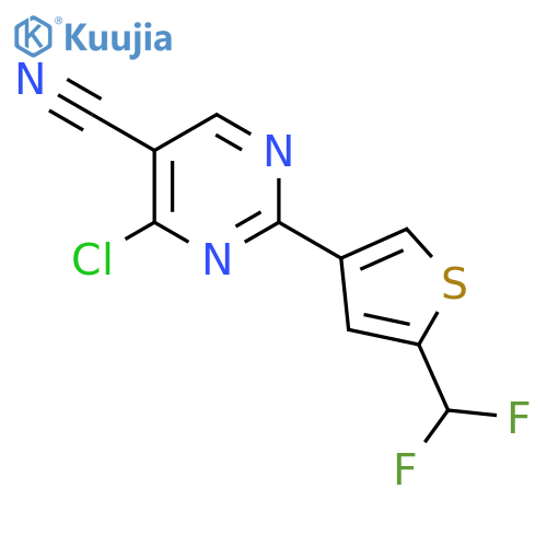 4-chloro-2-5-(difluoromethyl)thiophen-3-ylpyrimidine-5-carbonitrile structure