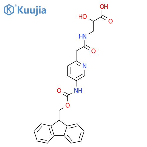 3-{2-5-({(9H-fluoren-9-yl)methoxycarbonyl}amino)pyridin-2-ylacetamido}-2-hydroxypropanoic acid structure