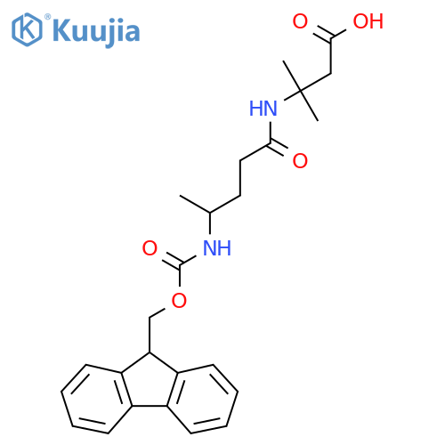3-4-({(9H-fluoren-9-yl)methoxycarbonyl}amino)pentanamido-3-methylbutanoic acid structure