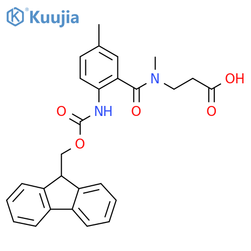 3-{1-2-({(9H-fluoren-9-yl)methoxycarbonyl}amino)-5-methylphenyl-N-methylformamido}propanoic acid structure