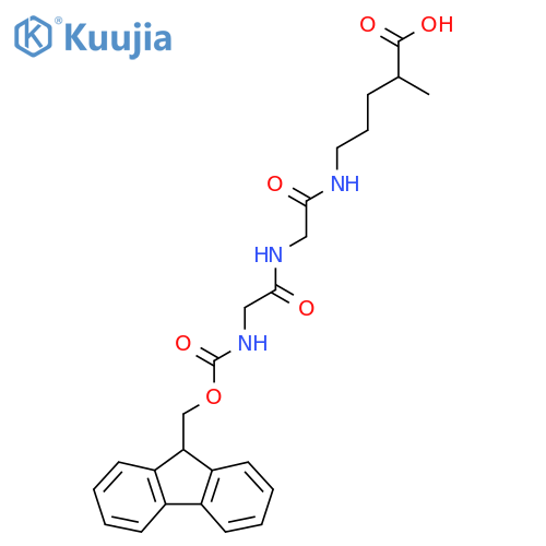 5-{2-2-({(9H-fluoren-9-yl)methoxycarbonyl}amino)acetamidoacetamido}-2-methylpentanoic acid structure