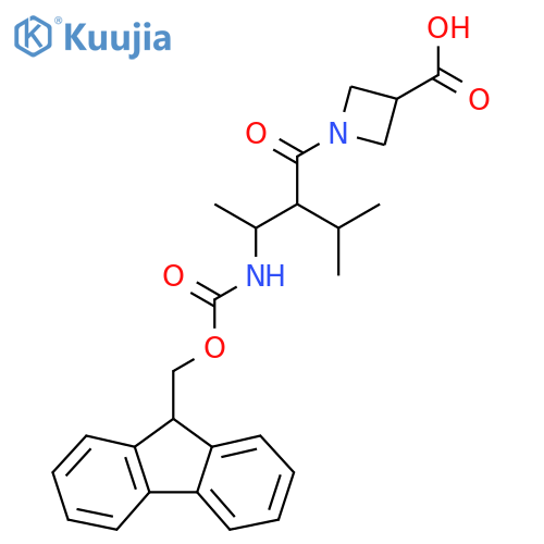 1-3-({(9H-fluoren-9-yl)methoxycarbonyl}amino)-2-(propan-2-yl)butanoylazetidine-3-carboxylic acid structure