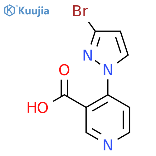 4-(3-bromo-1H-pyrazol-1-yl)pyridine-3-carboxylic acid structure