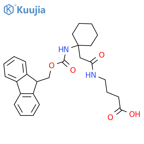 4-{2-1-({(9H-fluoren-9-yl)methoxycarbonyl}amino)cyclohexylacetamido}butanoic acid structure