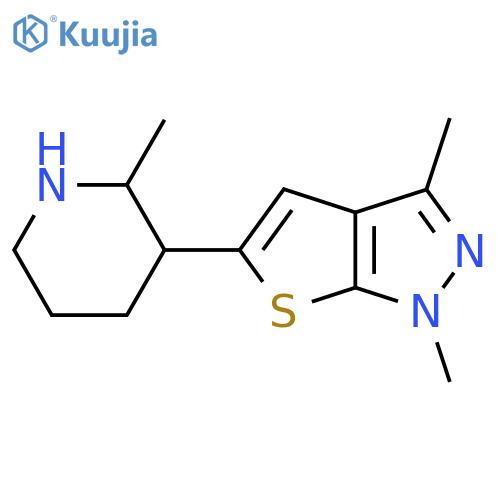 3-{1,3-dimethyl-1H-thieno2,3-cpyrazol-5-yl}-2-methylpiperidine structure
