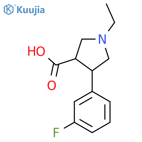 1-ethyl-4-(3-fluorophenyl)pyrrolidine-3-carboxylic acid structure