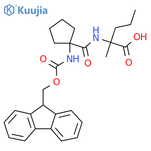 2-{1-({(9H-fluoren-9-yl)methoxycarbonyl}amino)cyclopentylformamido}-2-methylpentanoic acid structure