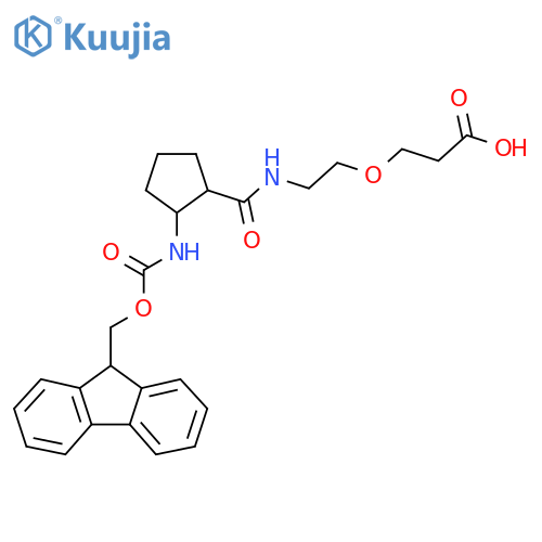 3-(2-{2-({(9H-fluoren-9-yl)methoxycarbonyl}amino)cyclopentylformamido}ethoxy)propanoic acid structure