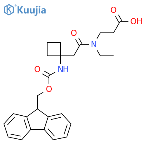 3-{N-ethyl-2-1-({(9H-fluoren-9-yl)methoxycarbonyl}amino)cyclobutylacetamido}propanoic acid structure