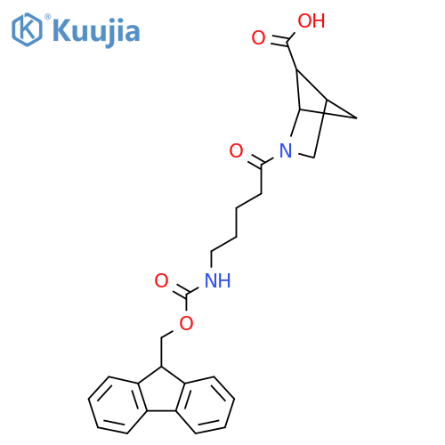 2-5-({(9H-fluoren-9-yl)methoxycarbonyl}amino)pentanoyl-2-azabicyclo2.1.1hexane-5-carboxylic acid structure