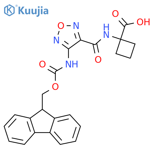 1-4-({(9H-fluoren-9-yl)methoxycarbonyl}amino)-1,2,5-oxadiazole-3-amidocyclobutane-1-carboxylic acid structure