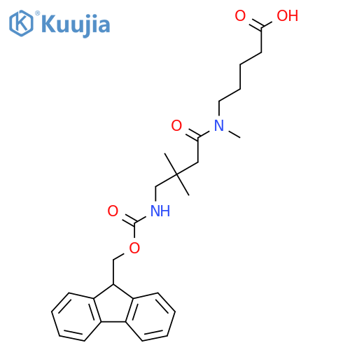 5-4-({(9H-fluoren-9-yl)methoxycarbonyl}amino)-N,3,3-trimethylbutanamidopentanoic acid structure