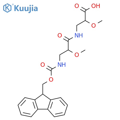3-3-({(9H-fluoren-9-yl)methoxycarbonyl}amino)-2-methoxypropanamido-2-methoxypropanoic acid structure