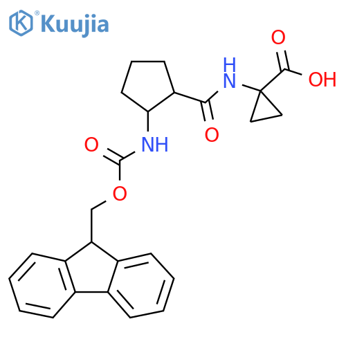 1-2-({(9H-fluoren-9-yl)methoxycarbonyl}amino)cyclopentaneamidocyclopropane-1-carboxylic acid structure