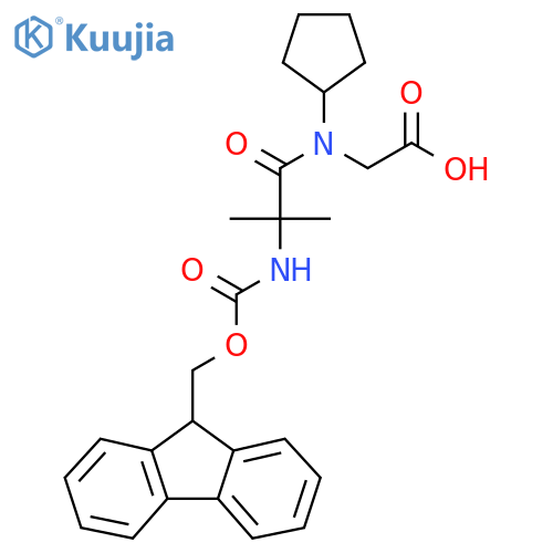 2-N-cyclopentyl-2-({(9H-fluoren-9-yl)methoxycarbonyl}amino)-2-methylpropanamidoacetic acid structure