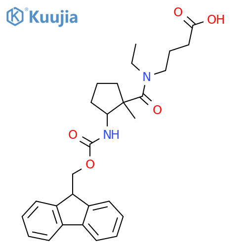 4-{N-ethyl-1-2-({(9H-fluoren-9-yl)methoxycarbonyl}amino)-1-methylcyclopentylformamido}butanoic acid structure