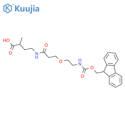 4-{3-2-({(9H-fluoren-9-yl)methoxycarbonyl}amino)ethoxypropanamido}-2-methylbutanoic acid structure