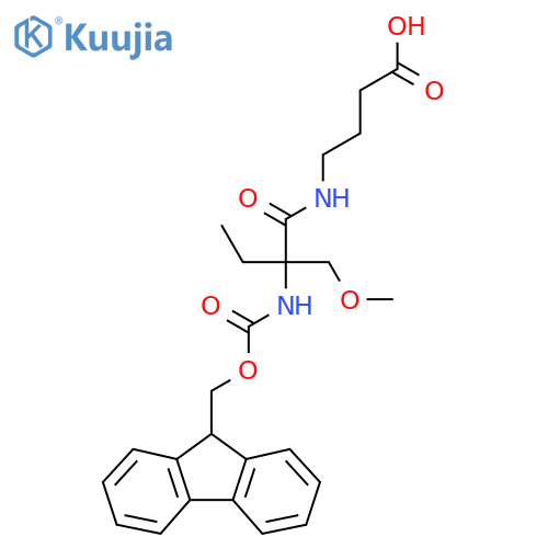 4-2-({(9H-fluoren-9-yl)methoxycarbonyl}amino)-2-(methoxymethyl)butanamidobutanoic acid structure