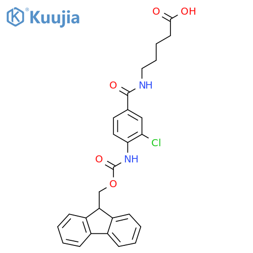 5-{3-chloro-4-({(9H-fluoren-9-yl)methoxycarbonyl}amino)phenylformamido}pentanoic acid structure