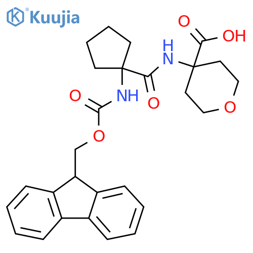 4-1-({(9H-fluoren-9-yl)methoxycarbonyl}amino)cyclopentaneamidooxane-4-carboxylic acid structure