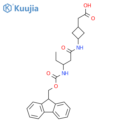 2-{3-3-({(9H-fluoren-9-yl)methoxycarbonyl}amino)pentanamidocyclobutyl}acetic acid structure