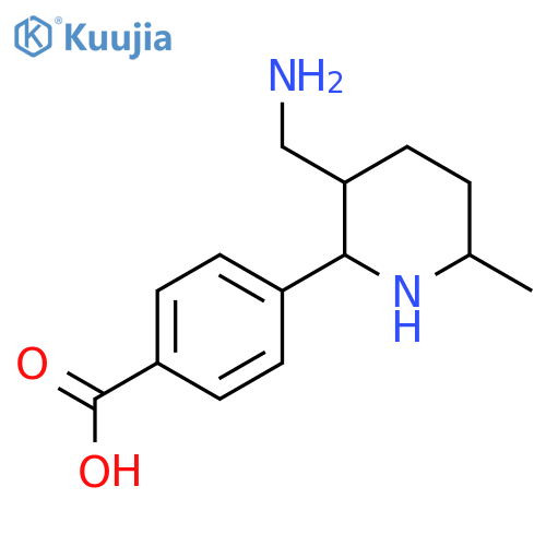 4-[3-(Aminomethyl)-6-methylpiperidin-2-yl]benzoic acid structure