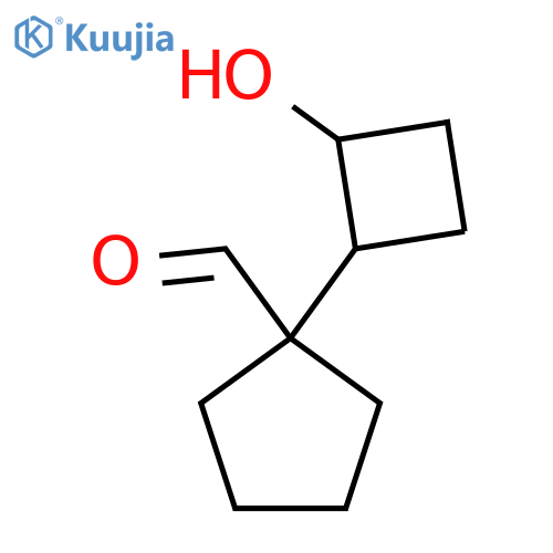 1-(2-hydroxycyclobutyl)cyclopentane-1-carbaldehyde structure