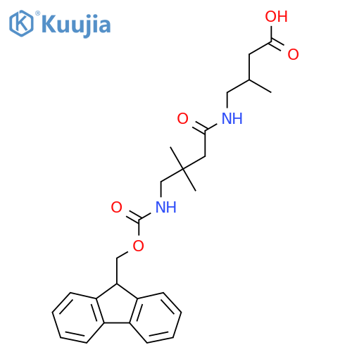 4-4-({(9H-fluoren-9-yl)methoxycarbonyl}amino)-3,3-dimethylbutanamido-3-methylbutanoic acid structure