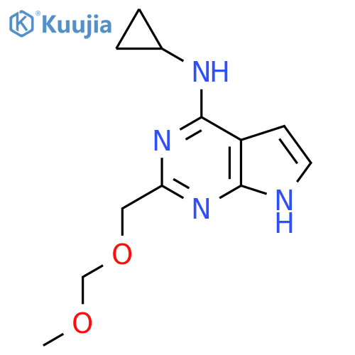 N-cyclopropyl-2-(methoxymethoxy)methyl-7H-pyrrolo2,3-dpyrimidin-4-amine structure