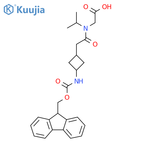 2-{2-3-({(9H-fluoren-9-yl)methoxycarbonyl}amino)cyclobutyl-N-(propan-2-yl)acetamido}acetic acid structure