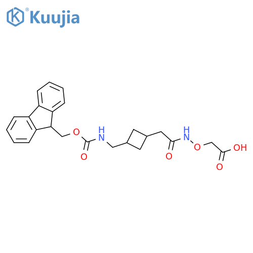 2-(2-{3-({(9H-fluoren-9-yl)methoxycarbonyl}amino)methylcyclobutyl}acetamido)oxyacetic acid structure